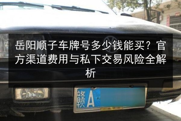 岳阳顺子车牌号多少钱能买？官方渠道费用与私下交易风险全解析 第2张