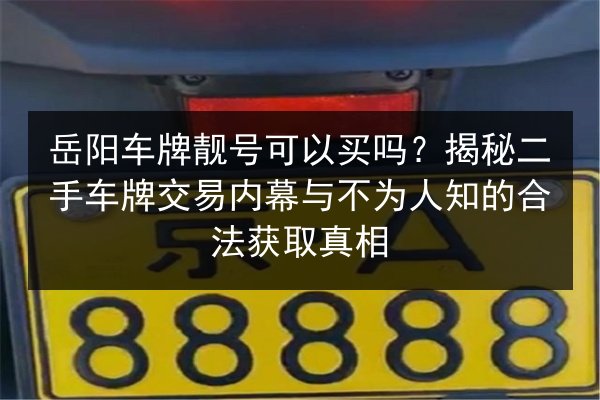 岳阳车牌靓号可以买吗？揭秘二手车牌交易内幕与不为人知的合法获取真相 第2张