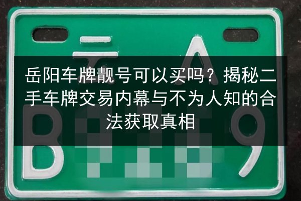 岳阳车牌靓号可以买吗？揭秘二手车牌交易内幕与不为人知的合法获取真相 第3张