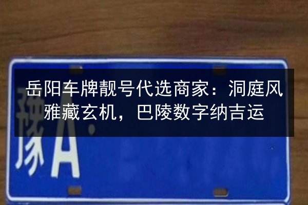 岳阳车牌靓号代选商家:洞庭风雅藏玄机,巴陵数字纳吉运 第3张 岳阳车牌靓号代选商家:洞庭风雅藏玄机,巴陵数字纳吉运 第3张