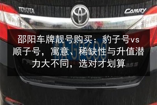 邵阳车牌靓号购买:豹子号vs顺子号,寓意、稀缺性与升值潜力大不同,选对才划算 第2张 邵阳车牌靓号购买:豹子号vs顺子号,寓意、稀缺性与升值潜力大不同,选对才划算 第2张