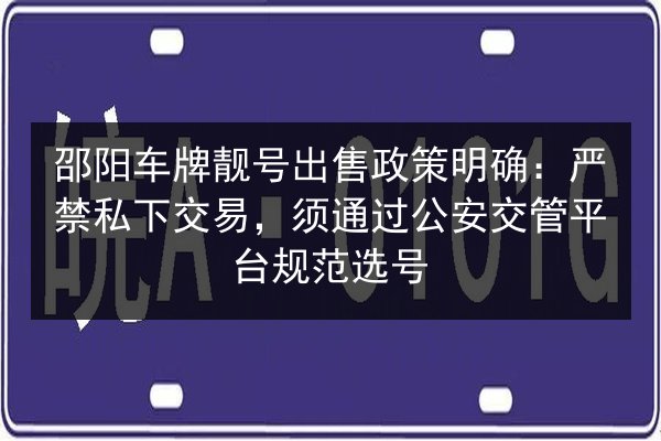 邵阳车牌靓号出售政策明确:严禁私下交易,须通过公安交管平台规范选号 第2张 邵阳车牌靓号出售政策明确:严禁私下交易,须通过公安交管平台规范选号 第2张