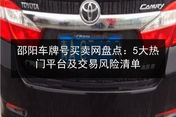 邵阳车牌号买卖网盘点:5大热门平台及交易风险清单 第2张 邵阳车牌号买卖网盘点:5大热门平台及交易风险清单 第2张