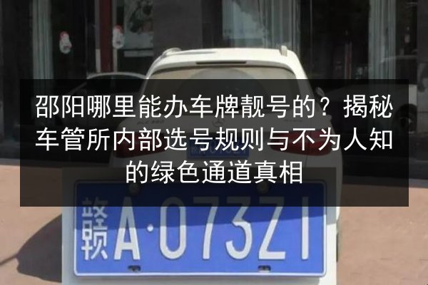 邵阳哪里能办车牌靓号的?揭秘车管所内部选号规则与不为人知的绿色通道真相 第2张 邵阳哪里能办车牌靓号的?揭秘车管所内部选号规则与不为人知的绿色通道真相 第2张