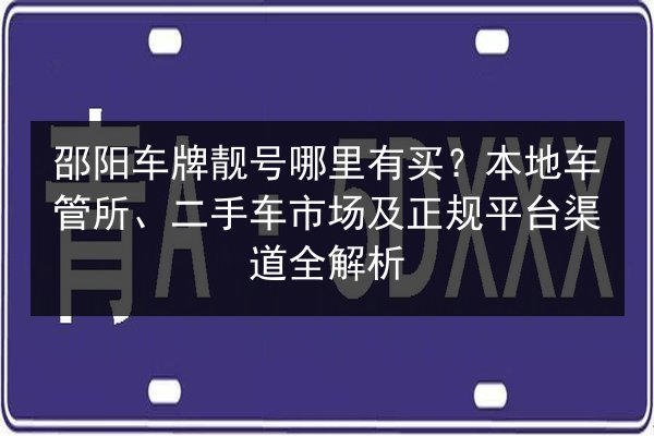 邵阳车牌靓号哪里有买?本地车管所、二手车市场及正规平台渠道全解析 第3张 邵阳车牌靓号哪里有买?本地车管所、二手车市场及正规平台渠道全解析 第3张