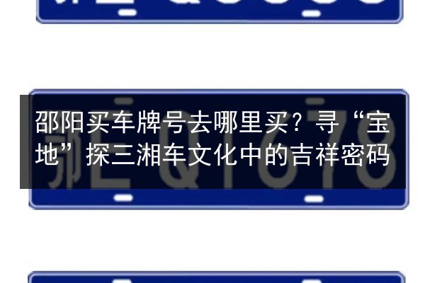 邵阳买车牌号去哪里买？寻“宝地”探三湘车文化中的吉祥密码 第2张