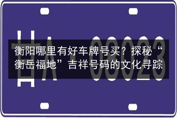 衡阳哪里有好车牌号买?探秘“衡岳福地”吉祥号码的文化寻踪 第2张 衡阳哪里有好车牌号买?探秘“衡岳福地”吉祥号码的文化寻踪 第2张