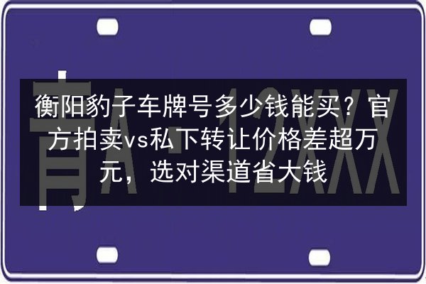 衡阳豹子车牌号多少钱能买?官方拍卖vs私下转让价格差超万元,选对渠道省大钱 第2张 衡阳豹子车牌号多少钱能买?官方拍卖vs私下转让价格差超万元,选对渠道省大钱 第2张