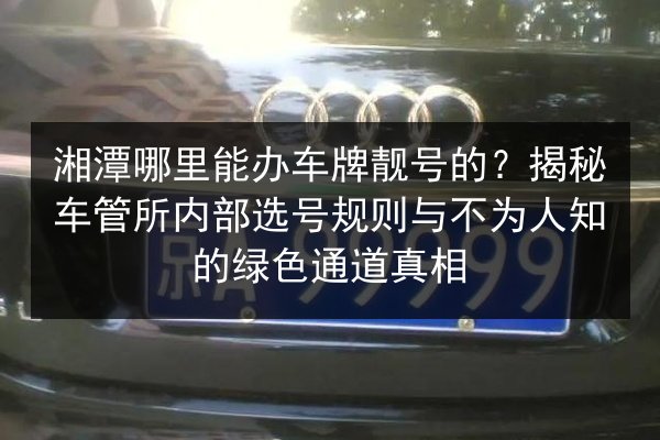 湘潭哪里能办车牌靓号的?揭秘车管所内部选号规则与不为人知的绿色通道真相 第2张 湘潭哪里能办车牌靓号的?揭秘车管所内部选号规则与不为人知的绿色通道真相 第2张
