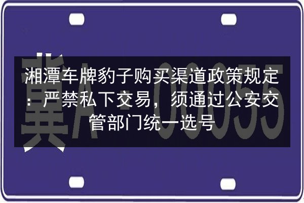 湘潭车牌豹子购买渠道政策规定:严禁私下交易,须通过公安交管部门统一选号 第2张 湘潭车牌豹子购买渠道政策规定:严禁私下交易,须通过公安交管部门统一选号 第2张