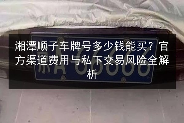 湘潭顺子车牌号多少钱能买?官方渠道费用与私下交易风险全解析 第3张 湘潭顺子车牌号多少钱能买?官方渠道费用与私下交易风险全解析 第3张