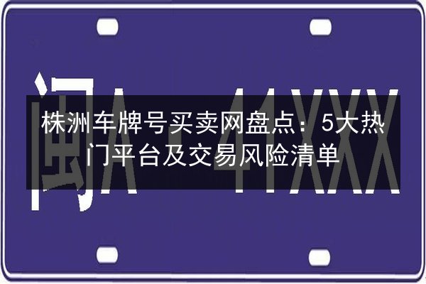 株洲车牌号买卖网盘点：5大热门平台及交易风险清单 第2张