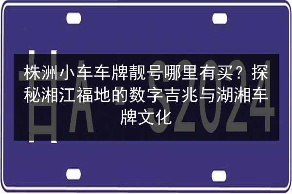 株洲小车车牌靓号哪里有买？探秘湘江福地的数字吉兆与湖湘车牌文化 第3张