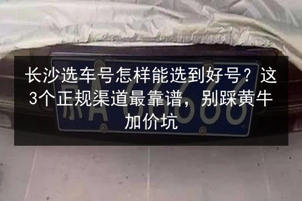 长沙选车号怎样能选到好号?这3个正规渠道最靠谱,别踩黄牛加价坑 第2张 长沙选车号怎样能选到好号?这3个正规渠道最靠谱,别踩黄牛加价坑 第2张