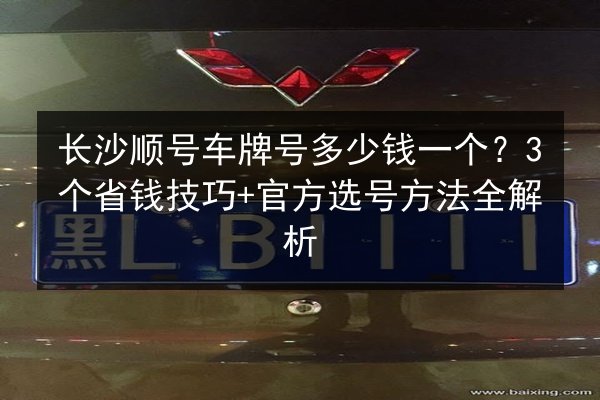 长沙顺号车牌号多少钱一个？3个省钱技巧+官方选号方法全解析 第2张