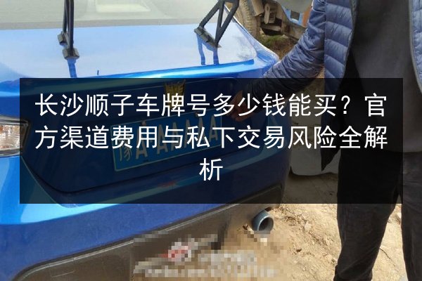 长沙顺子车牌号多少钱能买？官方渠道费用与私下交易风险全解析 第3张
