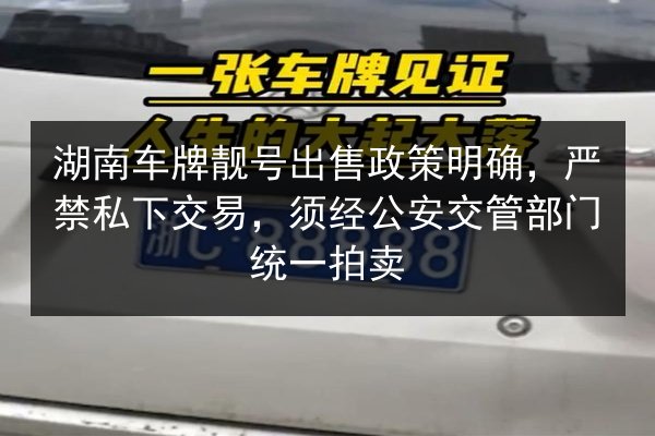 湖南车牌靓号出售政策明确,严禁私下交易,须经公安交管部门统一拍卖 第2张 湖南车牌靓号出售政策明确,严禁私下交易,须经公安交管部门统一拍卖 第2张