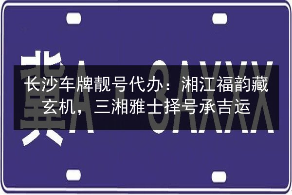 长沙车牌靓号代办:湘江福韵藏玄机,三湘雅士择号承吉运 第3张 长沙车牌靓号代办:湘江福韵藏玄机,三湘雅士择号承吉运 第3张