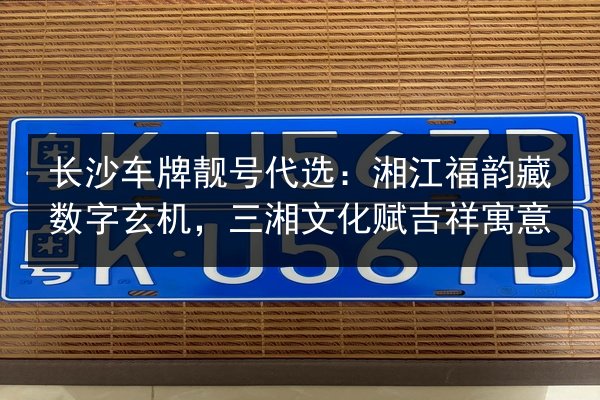 长沙车牌靓号代选：湘江福韵藏数字玄机，三湘文化赋吉祥寓意 第3张