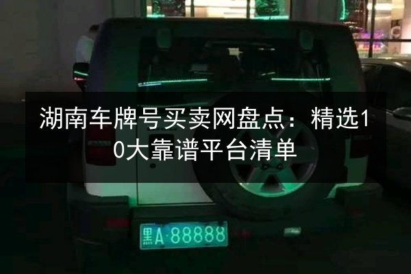 湖南车牌号买卖网盘点：精选10大靠谱平台清单 第2张