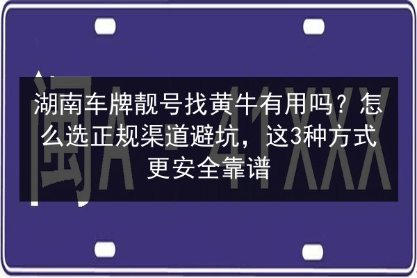 湖南车牌靓号找黄牛有用吗？怎么选正规渠道避坑，这3种方式更安全靠谱 第2张
