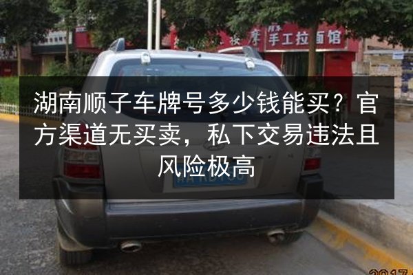湖南顺子车牌号多少钱能买?官方渠道无买卖,私下交易违法且风险极高 第3张 湖南顺子车牌号多少钱能买?官方渠道无买卖,私下交易违法且风险极高 第3张