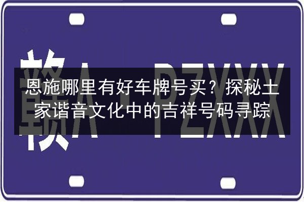恩施哪里有好车牌号买？探秘土家谐音文化中的吉祥号码寻踪 第1张