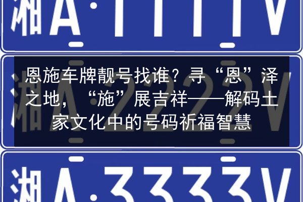 恩施车牌靓号找谁？寻“恩”泽之地，“施”展吉祥——解码土家文化中的号码祈福智慧 第2张