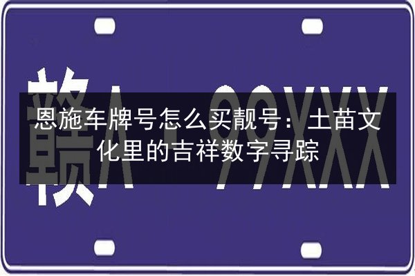 恩施车牌号怎么买靓号:土苗文化里的吉祥数字寻踪 第2张 恩施车牌号怎么买靓号:土苗文化里的吉祥数字寻踪 第2张