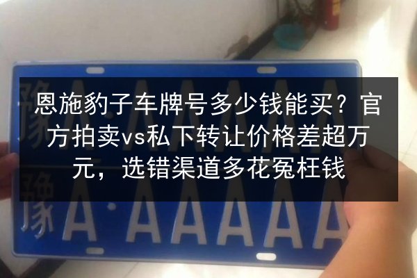 恩施豹子车牌号多少钱能买？官方拍卖vs私下转让价格差超万元，选错渠道多花冤枉钱 第3张