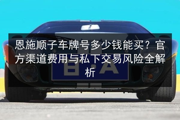 恩施顺子车牌号多少钱能买?官方渠道费用与私下交易风险全解析 第2张 恩施顺子车牌号多少钱能买?官方渠道费用与私下交易风险全解析 第2张