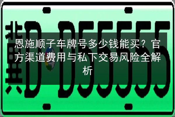 恩施顺子车牌号多少钱能买?官方渠道费用与私下交易风险全解析 第3张 恩施顺子车牌号多少钱能买?官方渠道费用与私下交易风险全解析 第3张