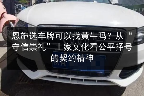 恩施选车牌可以找黄牛吗?从“守信崇礼”土家文化看公平择号的契约精神 第2张 恩施选车牌可以找黄牛吗?从“守信崇礼”土家文化看公平择号的契约精神 第2张