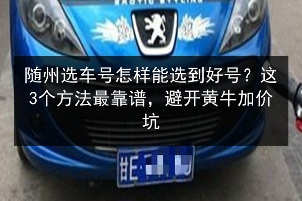 随州选车号怎样能选到好号？这3个方法最靠谱，避开黄牛加价坑 第2张