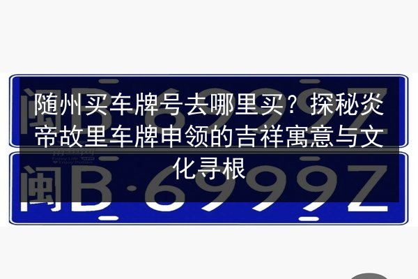 随州买车牌号去哪里买?探秘炎帝故里车牌申领的吉祥寓意与文化寻根 第3张 随州买车牌号去哪里买?探秘炎帝故里车牌申领的吉祥寓意与文化寻根 第3张