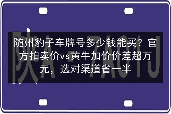 随州豹子车牌号多少钱能买？官方拍卖价vs黄牛加价价差超万元，选对渠道省一半 第1张