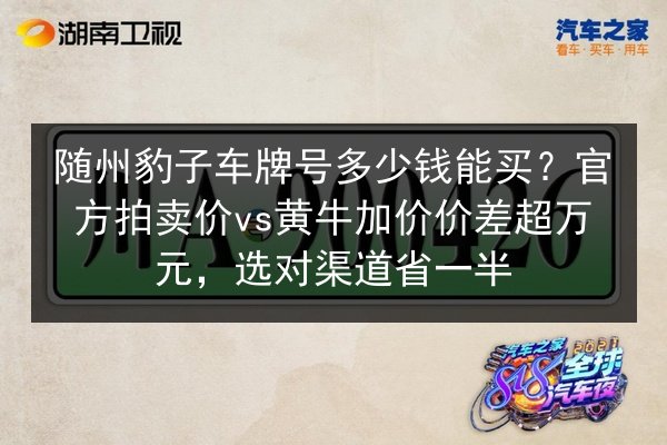 随州豹子车牌号多少钱能买？官方拍卖价vs黄牛加价价差超万元，选对渠道省一半 第2张