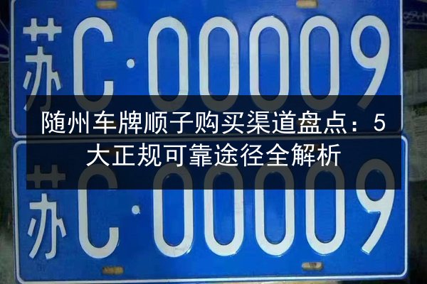随州车牌顺子购买渠道盘点：5大正规可靠途径全解析 第3张