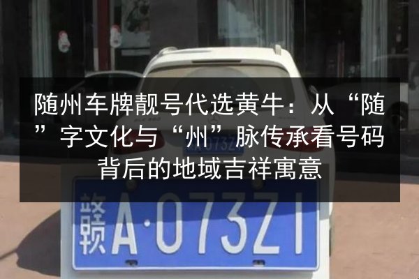 随州车牌靓号代选黄牛:从“随”字文化与“州”脉传承看号码背后的地域吉祥寓意 第3张 随州车牌靓号代选黄牛:从“随”字文化与“州”脉传承看号码背后的地域吉祥寓意 第3张