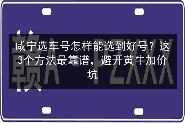 咸宁选车号怎样能选到好号？这3个方法最靠谱，避开黄牛加价坑 第2张