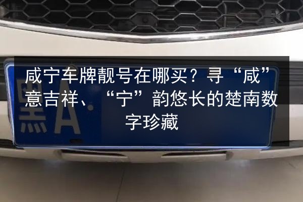 咸宁车牌靓号在哪买？寻“咸”意吉祥、“宁”韵悠长的楚南数字珍藏