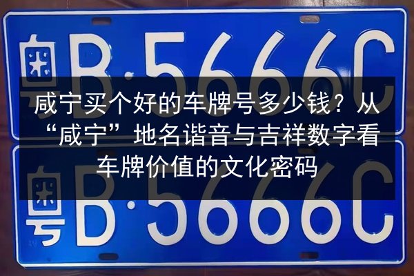 咸宁买个好的车牌号多少钱？从“咸宁”地名谐音与吉祥数字看车牌价值的文化密码 第3张
