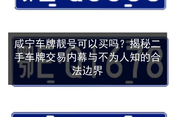 咸宁车牌靓号可以买吗?揭秘二手车牌交易内幕与不为人知的合法边界 第3张 咸宁车牌靓号可以买吗?揭秘二手车牌交易内幕与不为人知的合法边界 第3张