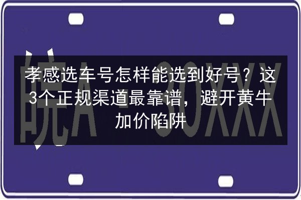 孝感选车号怎样能选到好号?这3个正规渠道最靠谱,避开黄牛加价陷阱 第2张 孝感选车号怎样能选到好号?这3个正规渠道最靠谱,避开黄牛加价陷阱 第2张