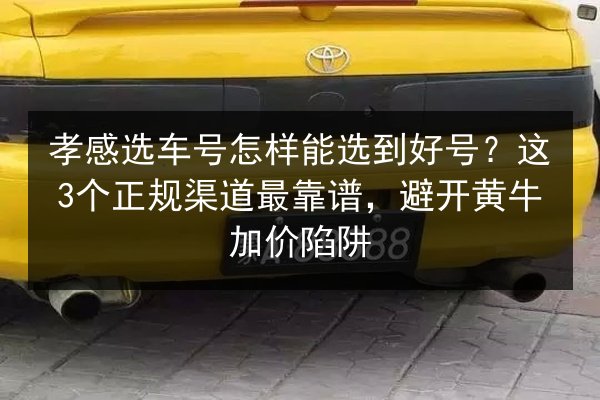 孝感选车号怎样能选到好号?这3个正规渠道最靠谱,避开黄牛加价陷阱 第3张 孝感选车号怎样能选到好号?这3个正规渠道最靠谱,避开黄牛加价陷阱 第3张