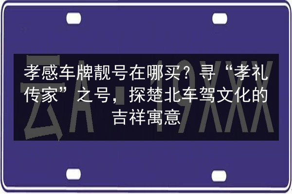 孝感车牌靓号在哪买?寻“孝礼传家”之号,探楚北车驾文化的吉祥寓意 第3张 孝感车牌靓号在哪买?寻“孝礼传家”之号,探楚北车驾文化的吉祥寓意 第3张