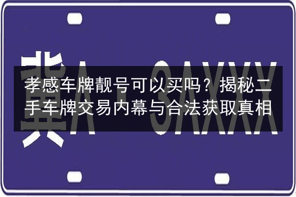 孝感车牌靓号可以买吗?揭秘二手车牌交易内幕与合法获取真相 第1张 孝感车牌靓号可以买吗?揭秘二手车牌交易内幕与合法获取真相 第1张