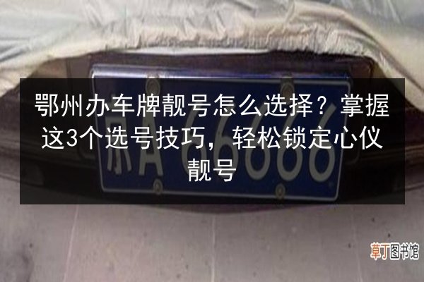 鄂州办车牌靓号怎么选择？掌握这3个选号技巧，轻松锁定心仪靓号 第2张