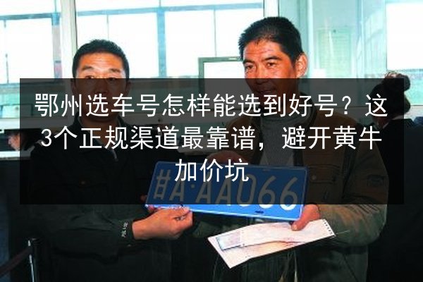 鄂州选车号怎样能选到好号?这3个正规渠道最靠谱,避开黄牛加价坑 第2张 鄂州选车号怎样能选到好号?这3个正规渠道最靠谱,避开黄牛加价坑 第2张