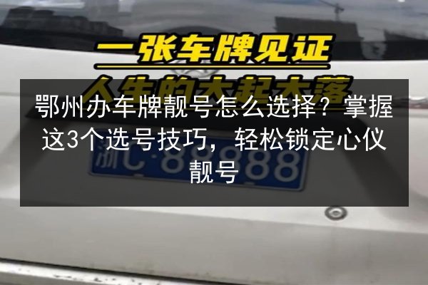 鄂州办车牌靓号怎么选择？掌握这3个选号技巧，轻松锁定心仪靓号 第3张
